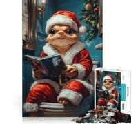 Puzzle di Babbo Natale, lucertola e tartaruga per ragazzi, 1000 pezzi, gioco stimolante per la mente, rilassante e divertente, taglio preciso, regalo festivo (38x52cm)