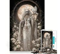 Puzzle di Babbo Natale Muerte bianco con gufo e rose,1000 pezzi,gioco creativo,componenti robusti e ben rifiniti,ideale da portare in viaggio,gioco per allenare la mente (38x52cm)