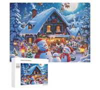 Puzzle di Babbo Natale Villaggio Segreto per Adulti Famiglia Attività Giochi Home Decor Puzzle 500 PCS