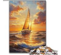 Puzzle di barche a vela che navigano sul mare per adulti e adolescenti, giocattoli per l'intrattenimento della famiglia, ideali come regalo per tutta la famiglia (26x38cm)