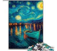 Puzzle di barche nel cielo stellato per adulti, 1000 puzzle, per età pari o superiore a 14 anni, gioco di Natale antistress, regalo per donne (50x75cm)