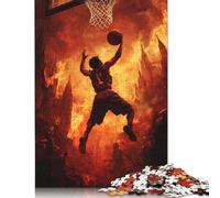 Puzzle di basket all'inferno, puzzle rettangolare in carta dura, difficile, per adulti e bambini, 1000 pezzi (75x50 cm)