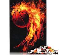 Puzzle di basket in fiamme, sfida difficile, puzzle in cartone riciclato al 100% per adulti dai 12 anni in su, regali di Halloween, 1000 pezzi (75x50 cm)