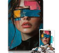 Puzzle di belle donne per adolescenti, 1000 puzzle, giocattoli educativi per l'apprendimento, giochi per famiglie con poster abbinato e foglio di quiz, 38x26cm