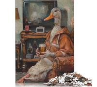 Puzzle di birra metà anatra metà umano, giochi educativi, attività per famiglie, puzzle di cartone premium per donne e uomini, regalo di Natale 1000 pezzi (26x38 cm)