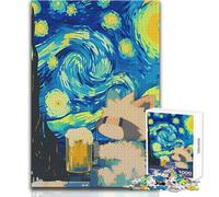 Puzzle di birra notte stellata 1000 pezzi, gioco divertente per lo sviluppo cognitivo, regalo speciale per una celebrazione premurosa, dimensioni 38x26cm