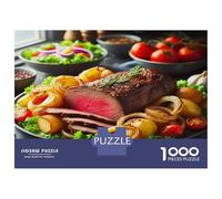 Puzzle di Bistecca per Adulti 1000 Pezzi Carta Riciclata Manzo Stufato con Verdure e Brodo Divertente Sfidante Relaxante Ottima Idea Regalo 70x50cm