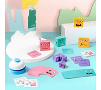 Puzzle di blocchi di abbinamento di espressioni Gioco di blocchi di cubi in