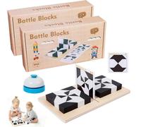 Puzzle di blocchi nascosti in legno - Giocattolo educativo con vassoio portaoggetti e campanello, giocattolo da tavolo 3D per bambini che stimola la logica e il pensiero spaziale (2PCS)