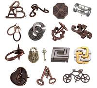 Puzzle di Blocco della Chiave gemella, Puzzle di Blocco in Metallo Classico da 15 Pezzi, Puzzle Tradizionali per Il Teaser cerebrale per i Giochi, sbloccare Regali per i Giocattoli per Teaser Cerebra