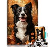 Puzzle di Border Collie caduto per adulti e adolescenti, difficili da completare ma divertenti e spiritosi, regalo di compleanno, regali, arte murale (75x50cm)