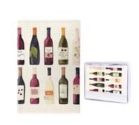 Puzzle di bottiglie di vino carini 1000 pezzi puzzle personalizzato puzzle in legno immagine puzzle per adulti foto puzzle arte appeso alla parete decorazione per compleanno, matrimonio, San Valentino