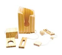 Puzzle di bottiglie di vino in legno, gioco del portafongale, design resettabile artigianale lucido, 16x10,5 cm, festa di intrattenimento per famiglie che raccolgono ponti per il gioco interattivo att