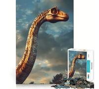 Puzzle di Brachiosauro preistorico per ragazzi, 1000 pezzi, stimola la memoria, divertente e rilassante, con bordi precisi, regalo artistico 38x26cm