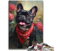 Puzzle di Bulldog francese felice per adolescenti, 1000 pezzi, gioco per famiglie, antistress, sfida difficile, collezione di artisti, belle arti (50x75cm)