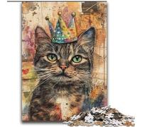 Puzzle di buon compleanno con gatto per adolescenti, 2000 pezzi, giochi rilassanti, ideale come regalo per tutta la famiglia (70x100cm)