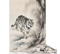 Puzzle di caccia alla tigre, sfida difficile, puzzle in cartone riciclato al 100% per adulti e adolescenti, regali di Halloween, 1000 pezzi (75x50 cm)