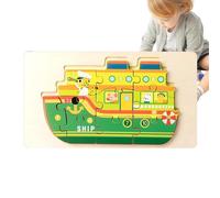 Puzzle di camion dei pompieri, Puzzle per veicoli per bambini,Disegno in legno escavatore in legno | Forniture per l'istruzione precoce, Teaser del cervello per bambini per la casa, giardino