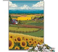 Puzzle di campi di girasoli per adolescenti, puzzle da 1000 pezzi, giochi divertenti, decorazioni da parete, regali unici per compleanno e Natale (50x75cm)