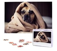 Puzzle di cane in una coperta da foto 1000 pezzi puzzle in legno personalizzato impegnativo puzzle per adulti immagine personalizzata regali per famiglia matrimonio amico