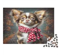Puzzle di Cane Mascota Carino 1000 pezzi Cagnolino con cravatta a pois rossi - Puzzle per adulti, Gioco educativo impegnativo, Regalo divertente, Attività in casa 70x50cm/1000 pezzi