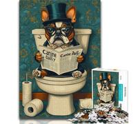 Puzzle di cane nel water per adulti e adolescenti, 1000 pezzi, aiuta il cervello a esercitare i giocattoli avvincenti per coltivare la pazienza Un'opera d'arte, 50x75cm