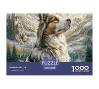 Puzzle di cani carini per adulti e bambini: cane che guarda il paesaggio, 1000 pezzi, giochi educativi per decorazioni murali, 52x38 cm/1000 pezzi