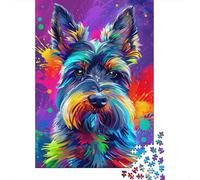 Puzzle di cani colorati, giocattoli di decompressione, puzzle in cartone riciclato al 100% per adulti, adolescenti, regali di Halloween, 300 pezzi (40x28 cm)