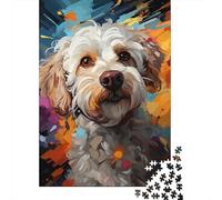 Puzzle di cani colorati, puzzle rettangolare di alta qualità in carta riciclata al 100%, per donne e uomini, 1000 pezzi (38x26 cm)