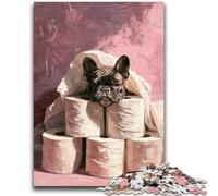 Puzzle di cani e carta igienica per adulti e ragazzi, puzzle da 1000 pezzi, per ammazzare il tempo durante le vacanze Ogni pezzo è unico Gioco divertente e stimolante per tutta la famiglia, 26x38cm