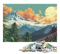 Puzzle di cannabis Moonlit Mountain da 300 pezzi per adulti e adolescenti dai 12 anni in su, regali per la vigilia di Natale, 300 pezzi (40x28 cm)