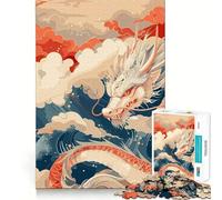 Puzzle di Capodanno cinese con drago, 1000 pezzi, per adulti, gioco di allenamento mentale, antistress, arte da assemblare, regalo per le festività (38x52cm)