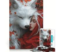 Puzzle di Cappuccetto Rosso e Lupo Bianco per ragazzi, 1000 pezzi, gioco per allenare la mente, rilassante, artistico, da assemblare, (50x75cm)