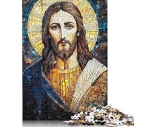 Puzzle di carta con ritratto di Gesù in mosaico, 1000 pezzi, puzzle per adulti, gioco educativo, giocattolo, regali per la vigilia di Natale, 1000 pezzi (75x50 cm)