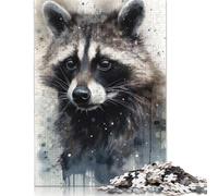 Puzzle di carta da 1000 pezzi con bellezza del procione e fascino selvaggio, puzzle di carta per adulti e adolescenti dai 12 anni in su, regali di Natale, 1000 pezzi (75x50 cm)