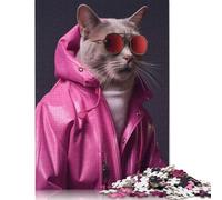 Puzzle di carta da 1000 pezzi con gatto divertente, per adulti, puzzle rettangolare creativo, gioco di sfida per l'esercizio del cervello, regalo da 1000 pezzi (75x50 cm)