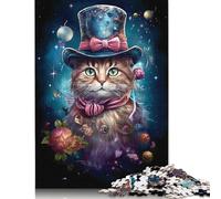 Puzzle di carta da 1000 pezzi "Il gatto col cappello" per adulti, puzzle, regali di Natale, gioco educativo, sfida, giocattolo, 1000 pezzi (75x50 cm)