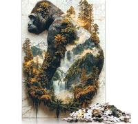 Puzzle di carta da 1000 pezzi "Il regno verde dei gorilla" per adulti, regali di Halloween, puzzle, gioco educativo, sfida, giocattolo, 1000 pezzi (75x50 cm)