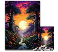 Puzzle di carta da 1000 pezzi per adulti "La psichedelia colorata della foresta misteriosa" Regalo perfetto per compleanni e festività ideale per Natale 1000 pezzi (38x26 cm)