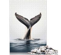 Puzzle di carta da 1000 pezzi per adulti Puzzle di rottura della coda di balena per bambini Giochi per famiglie Regali di Natale 38x26 cm/1000 pezzi
