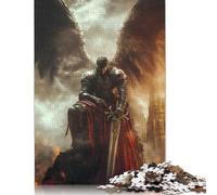 Puzzle di carta difficile da 1000 pezzi del cavaliere oscuro con ali d'angelo per adulti, regali della vigilia di Natale, 1000 pezzi (75x50 cm)