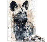 Puzzle di carta difficile da 1000 pezzi per adulti, motivo: iena selvaggia, risate, regali per la vigilia di Natale, 1000 pezzi (75x50 cm)