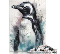 Puzzle di carta difficile per adulti, motivo: "Pinguino Bellezza" da 1000 pezzi, inchiostro nero, regali per la vigilia di Natale, 1000 pezzi (38x26 cm)