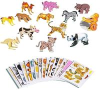 Puzzle Di Carta for Insetti Creativi 3D Fai-da-te, 30 Pezzi Assemblaggio 3D Intelligente Sfida Puzzle Di Insetti Regali Artigianali Fai-da-te, Crea Liberamente(Animals)