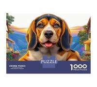 Puzzle di carta premium Beagle da 1000 pezzi, allenamento della concentrazione, puzzle per adulti con ritratto allegro e primi piani, adolescenti, regalo perfetto e festa 52x38 cm/1000 pezzi