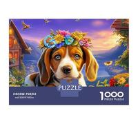 Puzzle di carta premium Beagle da 1000 pezzi, allenamento della concentrazione, puzzle per adulti con ritratto allegro e primi piani, adolescenti, regalo perfetto e festa 38x26 cm/1000 pezzi