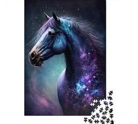 Puzzle di carta rettangolare a forma di cavallo spaziale galattico per adulti e adolescenti, regali di Natale, 300 pezzi (40x28 cm)