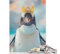 Puzzle di carta rettangolare a forma di corona pastello a forma di pinguino, ideale per rilassarsi e divertirsi, ideale per regali per la festa del papà, 1000 pezzi (26x38 cm)