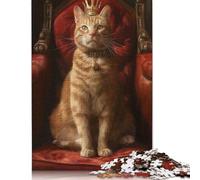 Puzzle di carta rettangolare a forma di gatto soriano arancione, ideale per rilassarsi e divertirsi, ideale per regali per la festa del papà, 1000 pezzi (26x38 cm)