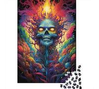 Puzzle di carta rettangolare ad incastro di precisione con la psichedelia colorata del Dio dell'Universo, per regali di Natale per bambini o bambine (75x50 cm)